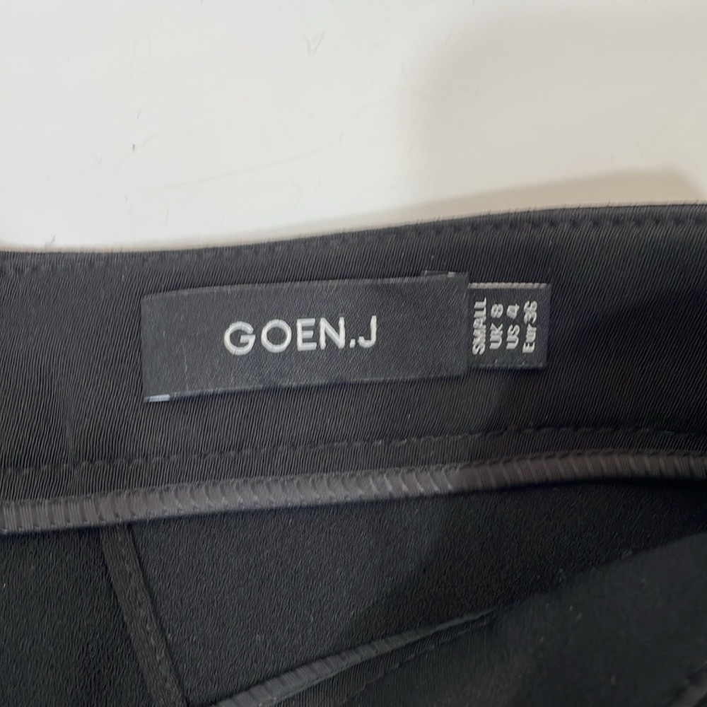 GOEN J. Black Trouser Pantss Size 4 Small Layer Look With High Leg Side Slit EUC - Picture 5 of 10